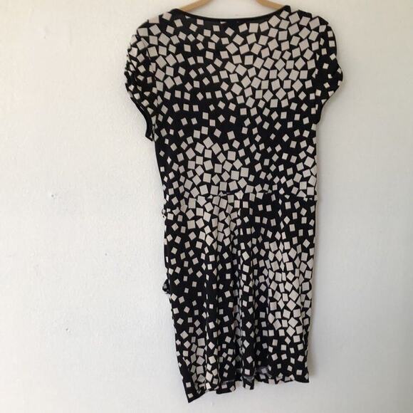 Vintage 80's Black and White Geometric Artsy Whimsagoth Fairy Dress XL - Picture 4 of 4